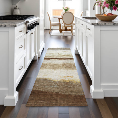 Addison Chantille ACN2169 Stripes Machine Made Transitional Brown Rug