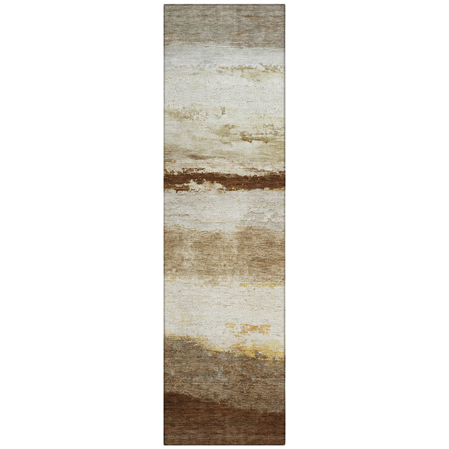 Addison Chantille ACN2169 Stripes Machine Made Transitional Brown Rug