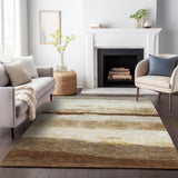 Addison Chantille ACN2169 Stripes Machine Made Transitional Brown Rug