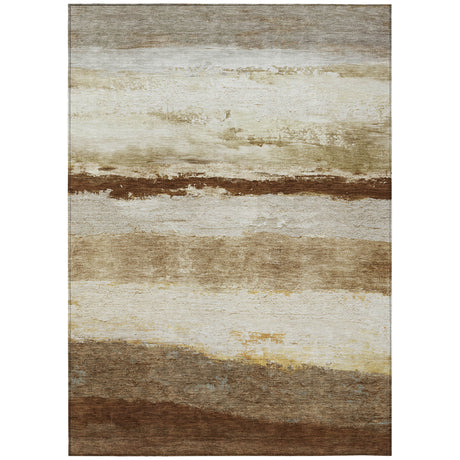Addison Chantille ACN2169 Stripes Machine Made Transitional Brown Rug