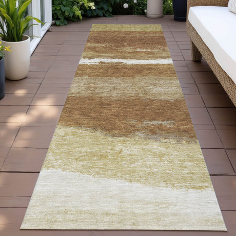 Addison Chantille ACN2169 Stripes Machine Made Transitional Paprika Rug