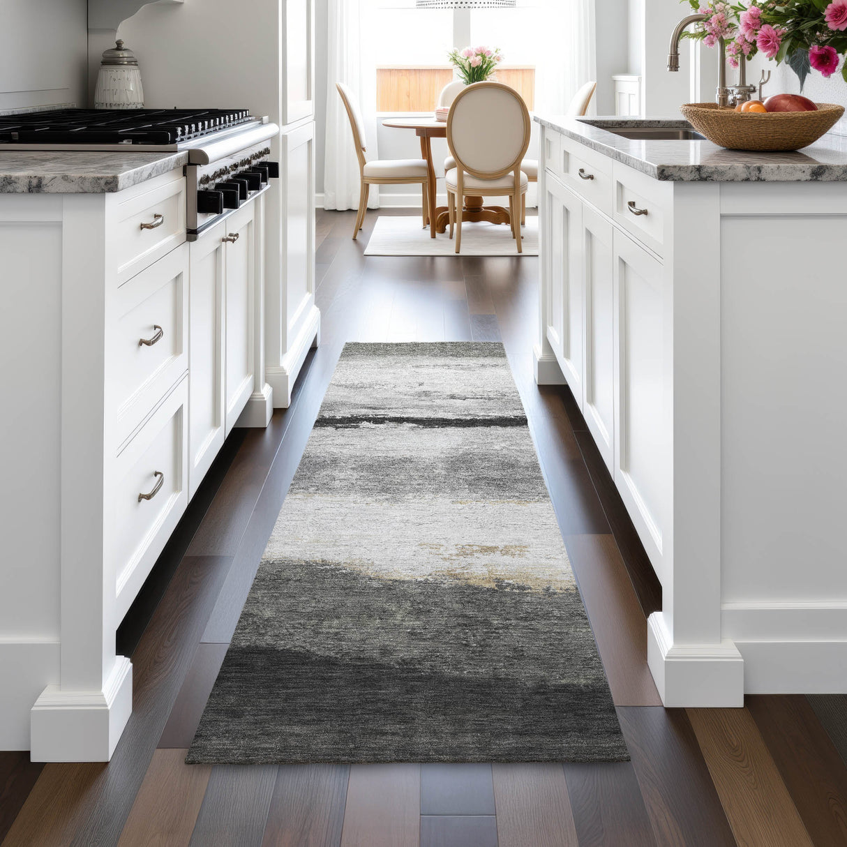 Addison Chantille ACN2169 Stripes Machine Made Transitional Pewter Rug