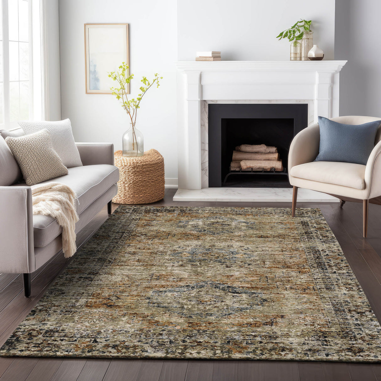 Addison Chantille ACN2170 Global Machine Made Traditional Copper Rug