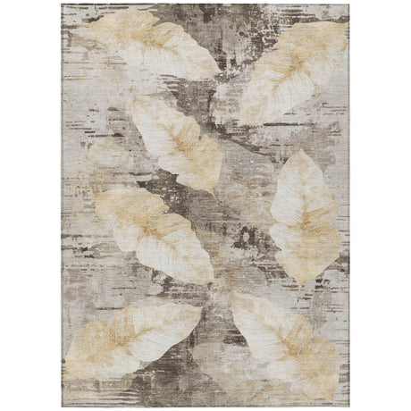 Addison Chantille ACN2172 Floral Machine Made Transitional Brown Rug
