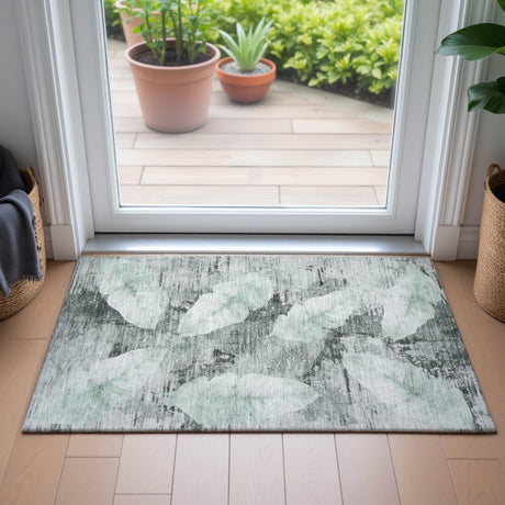 Addison Chantille ACN2172 Floral Machine Made Transitional Teal Rug