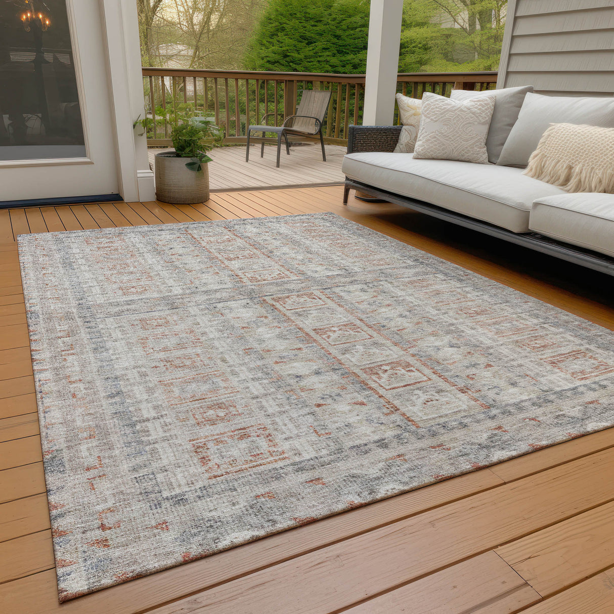 Addison Chantille ACN2173 Stripes Machine Made Transitional Beige Rug