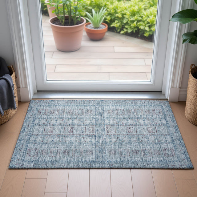 Addison Chantille ACN2173 Stripes Machine Made Transitional Blue Rug