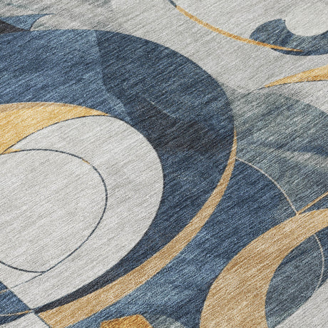 Addison Chantille ACN2175 Geometric Machine Made Transitional Blue Rug