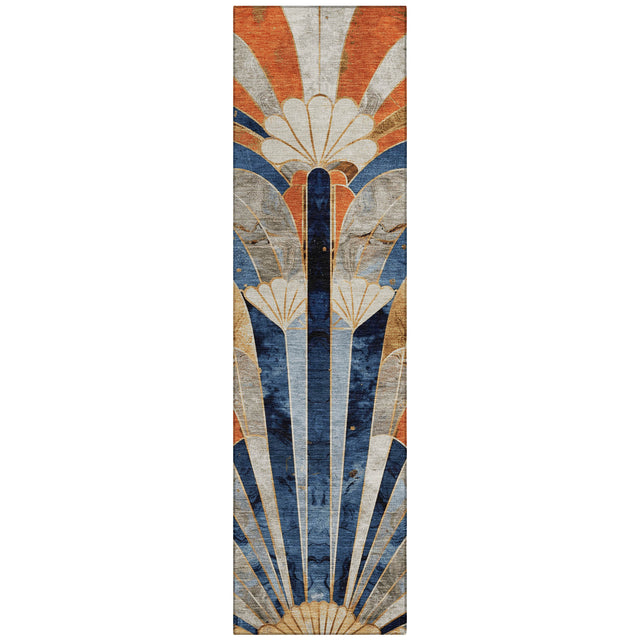 Addison Chantille ACN2177 Geometric Machine Made Transitional Navy Rug
