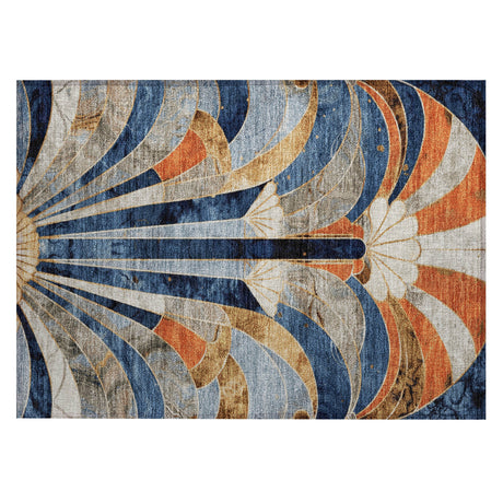 Addison Chantille ACN2177 Geometric Machine Made Transitional Navy Rug