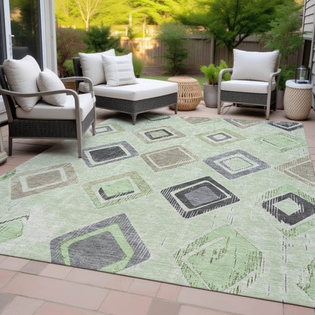 Addison Chantille ACN2180 Geometric Machine Made Transitional Aloe Rug
