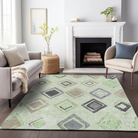 Addison Chantille ACN2180 Geometric Machine Made Transitional Aloe Rug