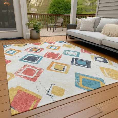 Addison Chantille ACN2180 Geometric Machine Made Transitional Ivory Rug
