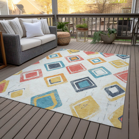 Addison Chantille ACN2180 Geometric Machine Made Transitional Ivory Rug