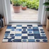 Addison Chantille ACN2181 Geometric Machine Made Transitional Blue Rug