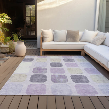 Addison Chantille ACN2182 Geometric Machine Made Transitional Lavender Rug