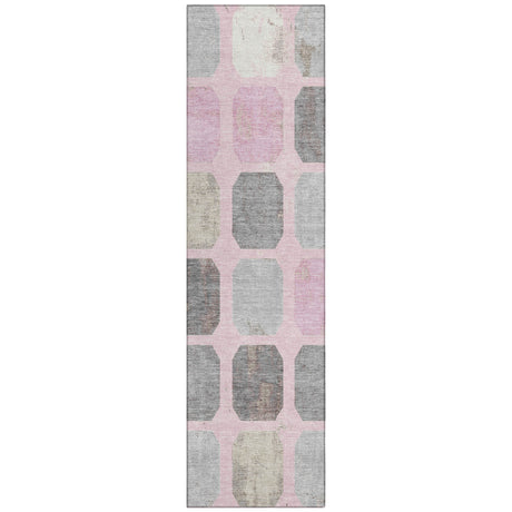 Addison Chantille ACN2182 Geometric Machine Made Transitional Pink Rug