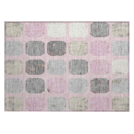 Addison Chantille ACN2182 Geometric Machine Made Transitional Pink Rug