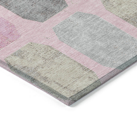 Addison Chantille ACN2182 Geometric Machine Made Transitional Pink Rug