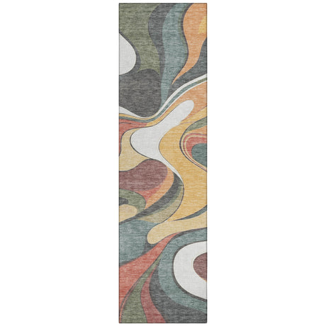 Addison Chantille ACN2183 Swirls Machine Made Transitional Gold Rug