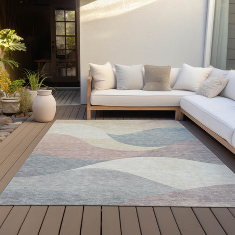 Addison Chantille ACN2184 Swirls Machine Made Transitional Beige Rug