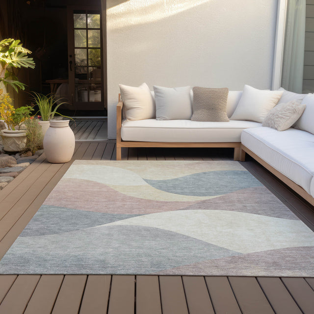 Addison Chantille ACN2184 Swirls Machine Made Transitional Beige Rug