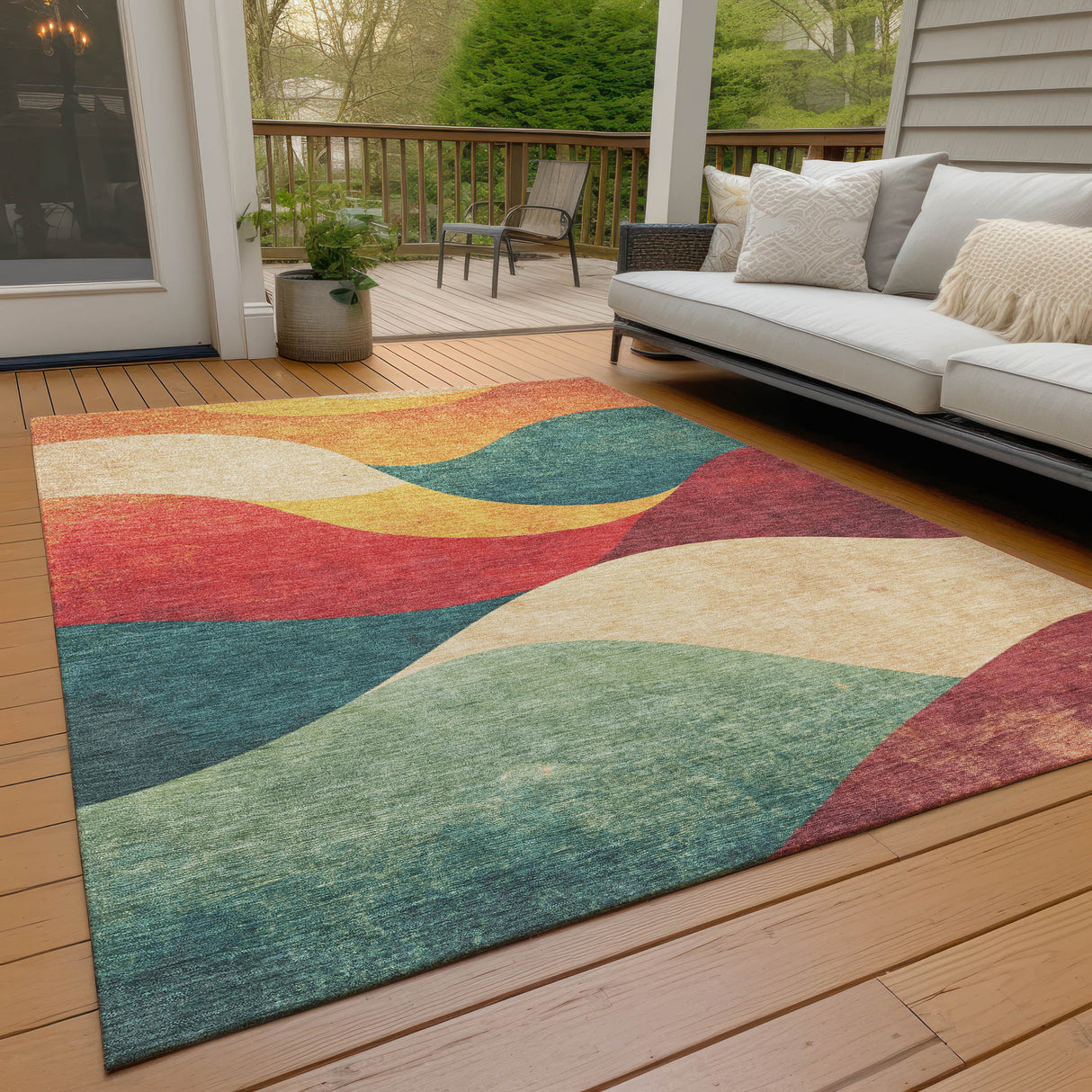 Addison Chantille ACN2184 Swirls Machine Made Transitional Orange Rug