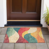 Addison Chantille ACN2184 Swirls Machine Made Transitional Orange Rug