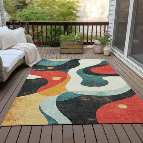 Addison Chantille ACN2185 Swirls Machine Made Transitional Red Rug