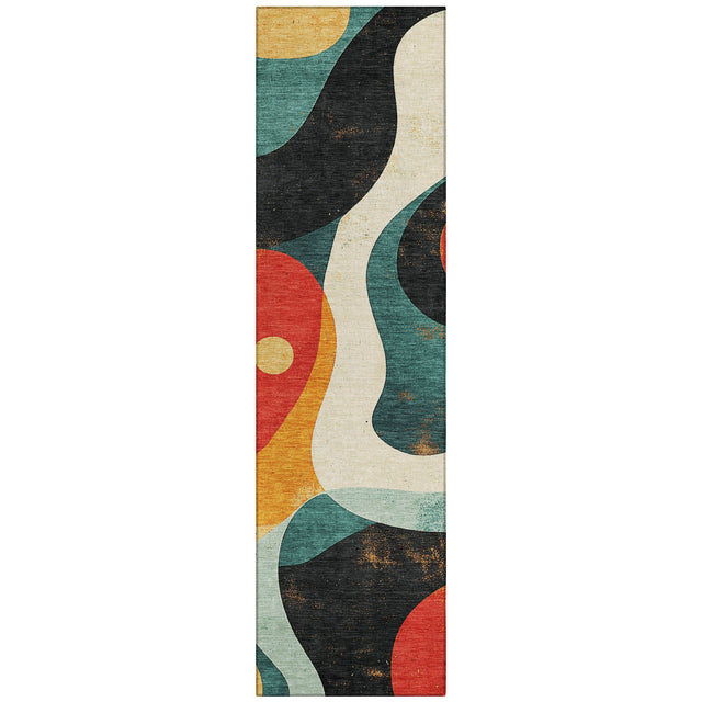Addison Chantille ACN2185 Swirls Machine Made Transitional Red Rug