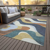 Addison Chantille ACN2186 Swirls Machine Made Transitional Gold Rug
