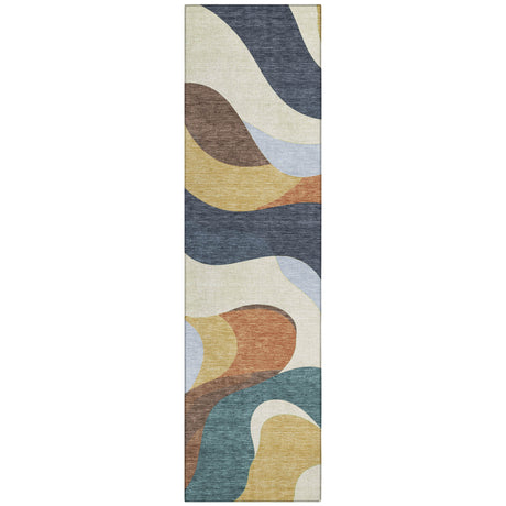 Addison Chantille ACN2186 Swirls Machine Made Transitional Gold Rug