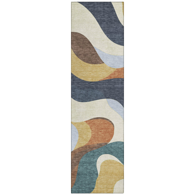Addison Chantille ACN2186 Swirls Machine Made Transitional Gold Rug