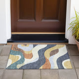 Addison Chantille ACN2186 Swirls Machine Made Transitional Gold Rug
