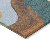 Addison Chantille ACN2186 Swirls Machine Made Transitional Gold Rug