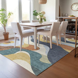 Addison Chantille ACN2186 Swirls Machine Made Transitional Gold Rug
