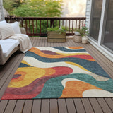 Addison Chantille ACN2186 Swirls Machine Made Transitional Orange Rug