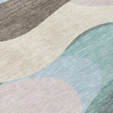 Addison Chantille ACN2186 Swirls Machine Made Transitional Taupe Rug