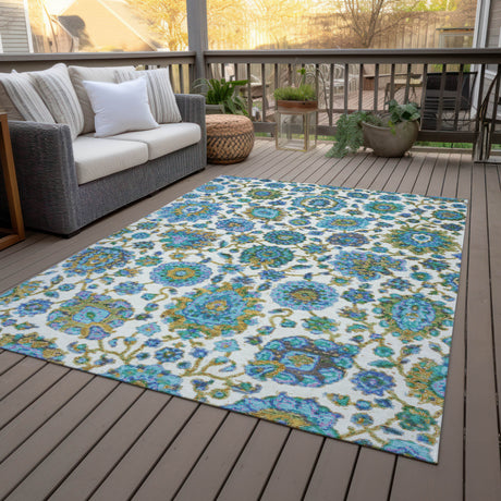 Addison Chantille ACN2187 Global Machine Made Traditional Aqua Rug
