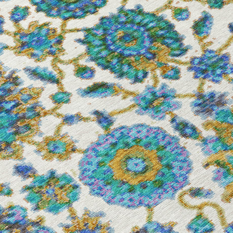 Addison Chantille ACN2187 Global Machine Made Traditional Aqua Rug
