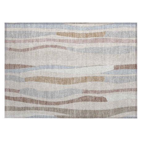 Addison Chantille ACN2188 Stripes Machine Made Transitional Beige Rug