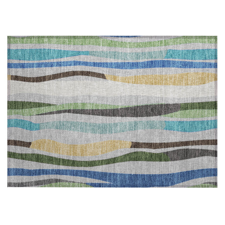 Addison Chantille ACN2188 Stripes Machine Made Transitional Green Rug