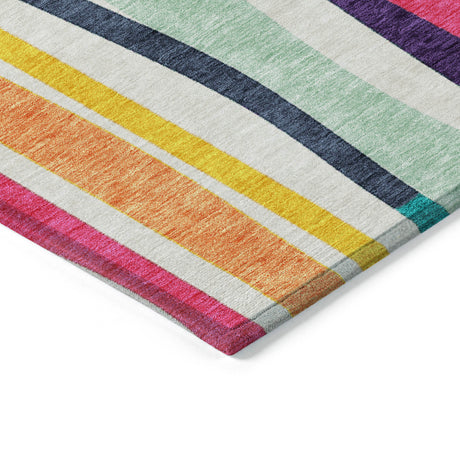 Addison Chantille ACN2188 Stripes Machine Made Transitional Ivory Rug