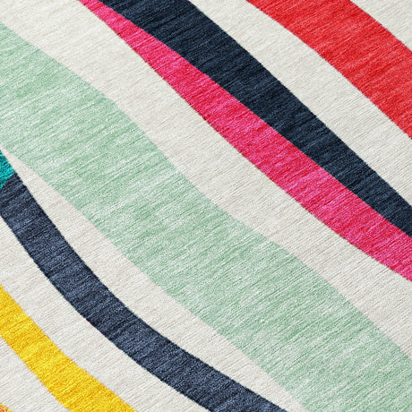 Addison Chantille ACN2188 Stripes Machine Made Transitional Ivory Rug