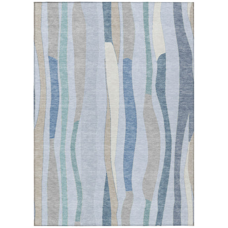 Addison Chantille ACN2188 Stripes Machine Made Transitional Sky Rug