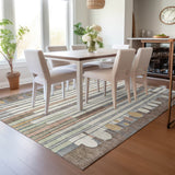 Addison Chantille ACN2189 Geometric Machine Made Transitional Brown Rug