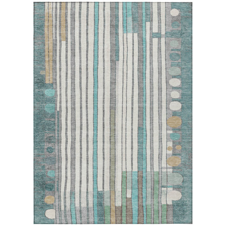 Addison Chantille ACN2189 Geometric Machine Made Transitional Teal Rug