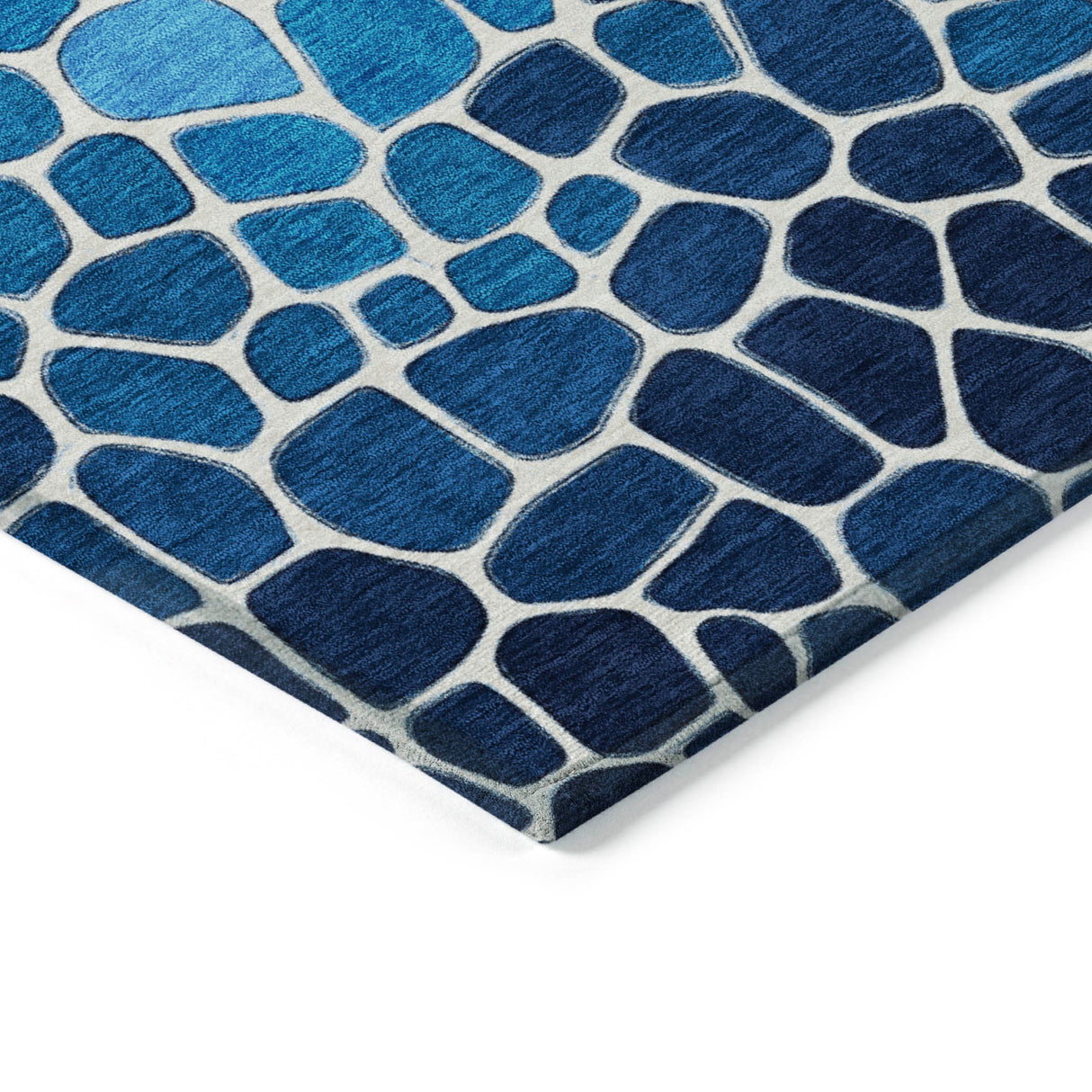 Addison Chantille ACN2190 Geometric Machine Made Transitional Blue Rug