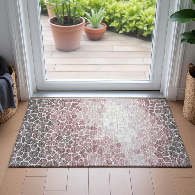 Addison Chantille ACN2190 Geometric Machine Made Transitional Blush Rug