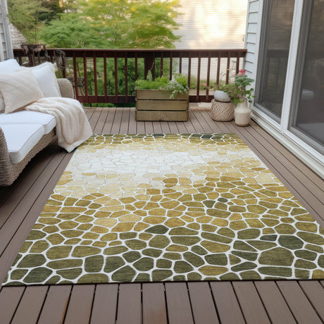 Addison Chantille ACN2190 Geometric Machine Made Transitional Gold Rug